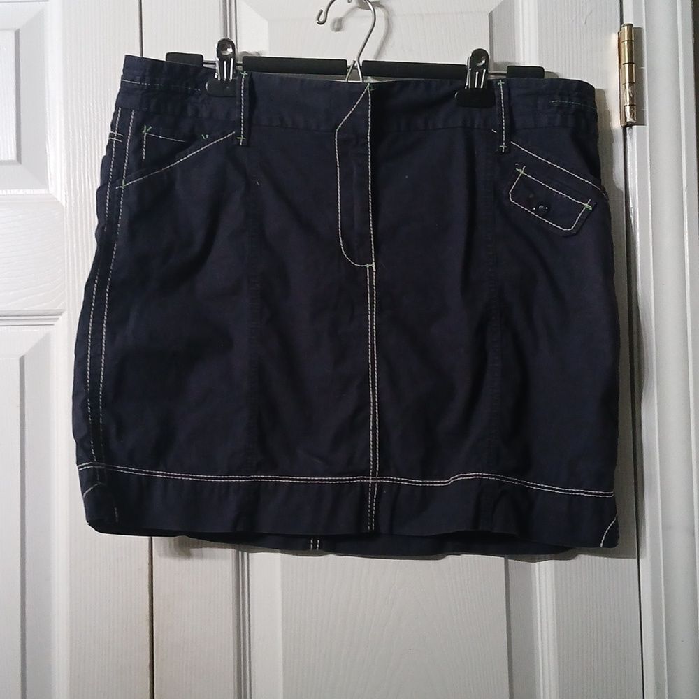 Ann Taylor LOFT navy mini skirt casual night out  Sz 12  NWOT